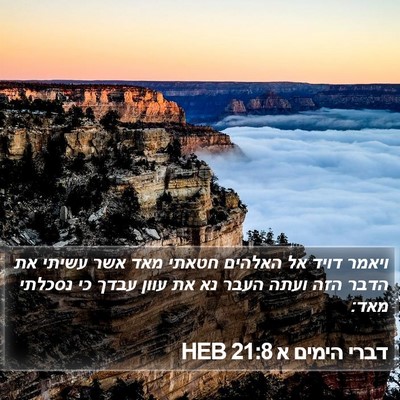 דברי הימים א 21:8 HEB Bible Verse Image