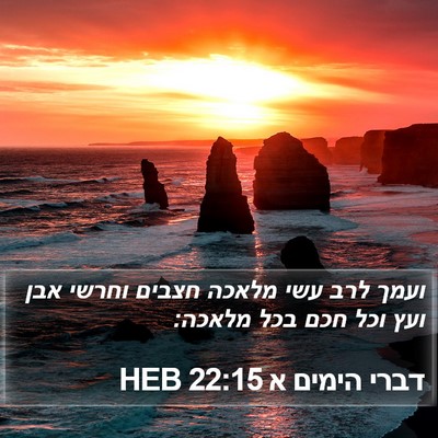 דברי הימים א 22:15 HEB Bible Verse Image
