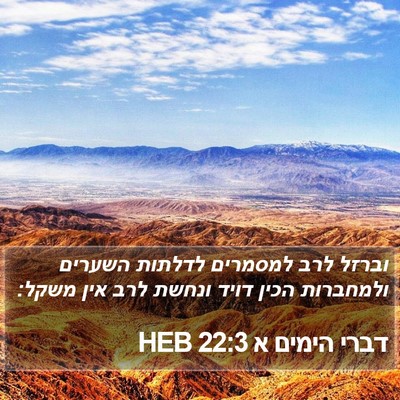 דברי הימים א 22:3 HEB Bible Verse Image