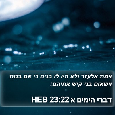 דברי הימים א 23:22 HEB Bible Verse Image