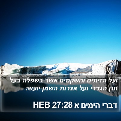 דברי הימים א 27:28 HEB Bible Verse Image