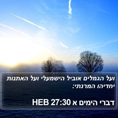 דברי הימים א 27:30 HEB Bible Verse Image