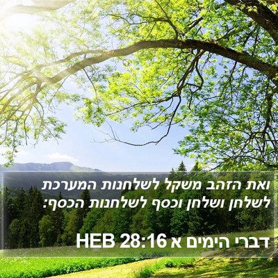 דברי הימים א 28:16 HEB Bible Verse Image