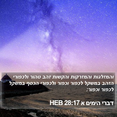 דברי הימים א 28:17 HEB Bible Verse Image