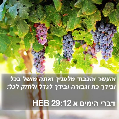 דברי הימים א 29:12 HEB Bible Verse Image