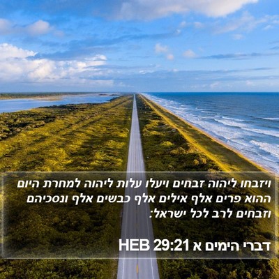 דברי הימים א 29:21 HEB Bible Verse Image