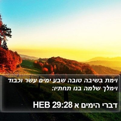 דברי הימים א 29:28 HEB Bible Verse Image