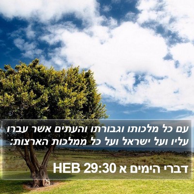 דברי הימים א 29:30 HEB Bible Verse Image