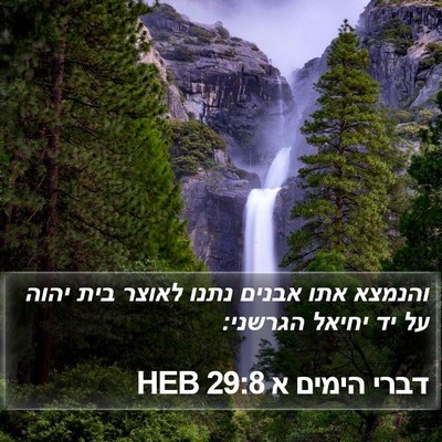 דברי הימים א 29:8 HEB Bible Verse Image