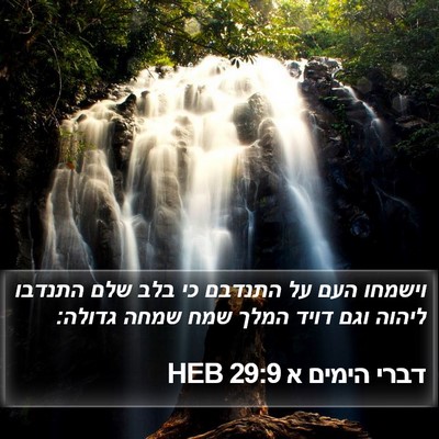 דברי הימים א 29:9 HEB Bible Verse Image