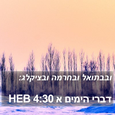 דברי הימים א 4:30 HEB Bible Verse Image