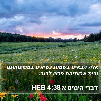 דברי הימים א 4:38 HEB Bible Verse Image