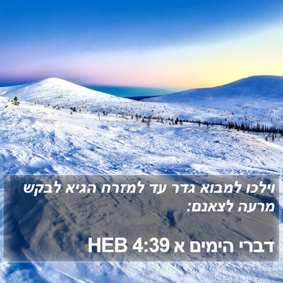 דברי הימים א 4:39 HEB Bible Verse Image