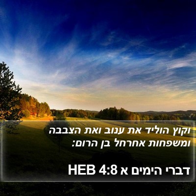דברי הימים א 4:8 HEB Bible Verse Image