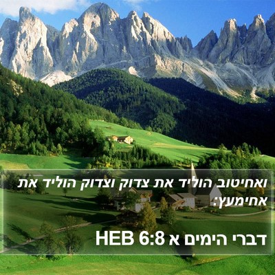 דברי הימים א 6:8 HEB Bible Verse Image