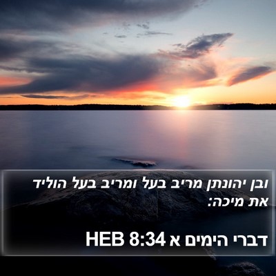 דברי הימים א 8:34 HEB Bible Verse Image