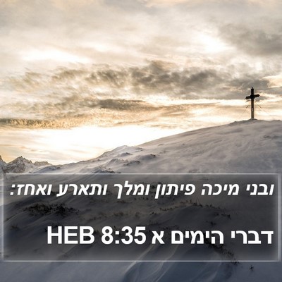 דברי הימים א 8:35 HEB Bible Verse Image