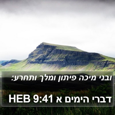 דברי הימים א 9:41 HEB Bible Verse Image