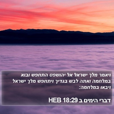 דברי הימים ב 18:29 HEB Bible Verse Image