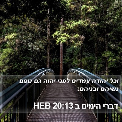 דברי הימים ב 20:13 HEB Bible Verse Image