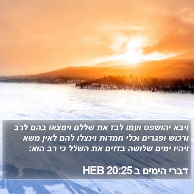 דברי הימים ב 20:25 HEB Bible Verse Image