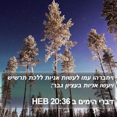 דברי הימים ב 20:36 HEB Bible Verse Image