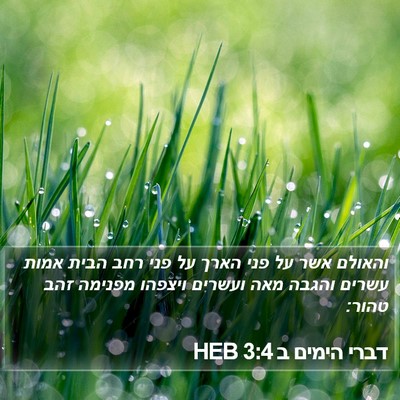 דברי הימים ב 3:4 HEB Bible Verse Image