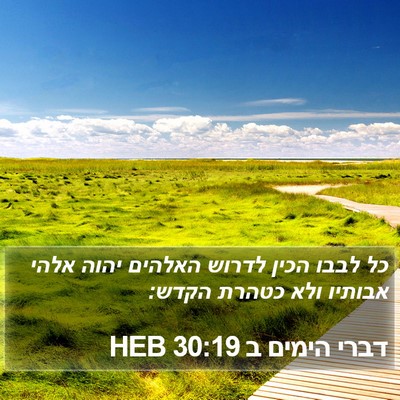 דברי הימים ב 30:19 HEB Bible Verse Image