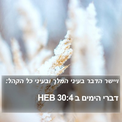 דברי הימים ב 30:4 HEB Bible Verse Image