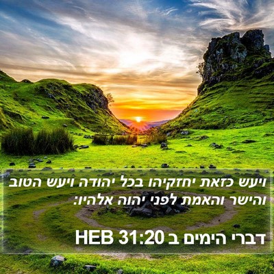 דברי הימים ב 31:20 HEB Bible Verse Image