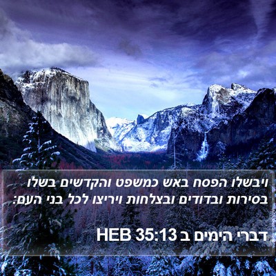 דברי הימים ב 35:13 HEB Bible Verse Image
