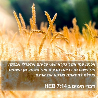 דברי הימים ב 7:14 HEB Bible Verse Image