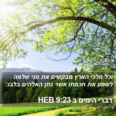 דברי הימים ב 9:23 HEB Bible Verse Image