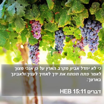 דברים 15:11 HEB Bible Verse Image