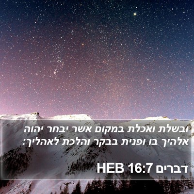 דברים 16:7 HEB Bible Verse Image