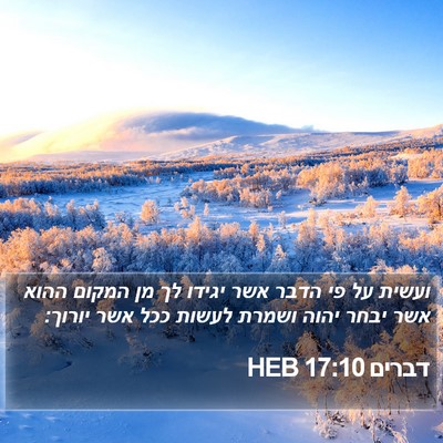 דברים 17:10 HEB Bible Verse Image