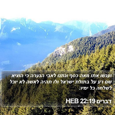 דברים 22:19 HEB Bible Verse Image