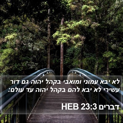 דברים 23:3 HEB Bible Verse Image