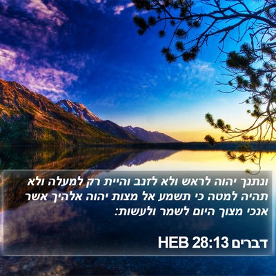 דברים 28:13 HEB Bible Verse Image