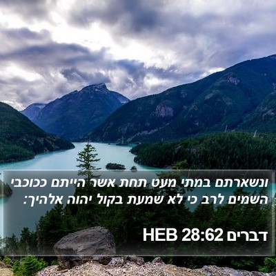 דברים 28:62 HEB Bible Verse Image