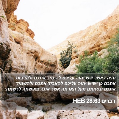 דברים 28:63 HEB Bible Verse Image