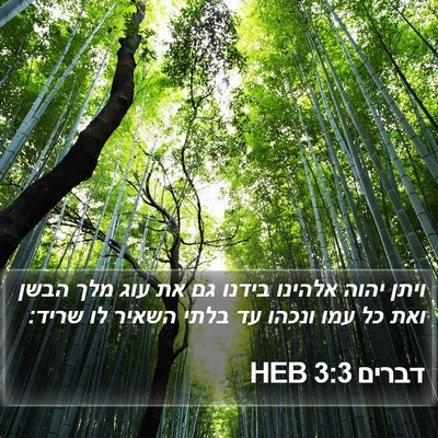 דברים 3:3 HEB Bible Verse Image