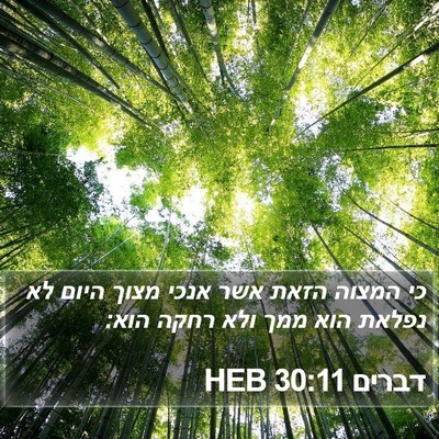 דברים 30:11 HEB Bible Verse Image