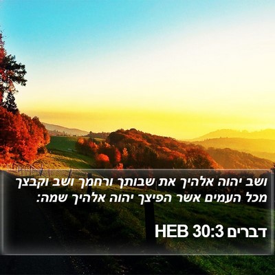 דברים 30:3 HEB Bible Verse Image