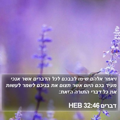 דברים 32:46 HEB Bible Verse Image