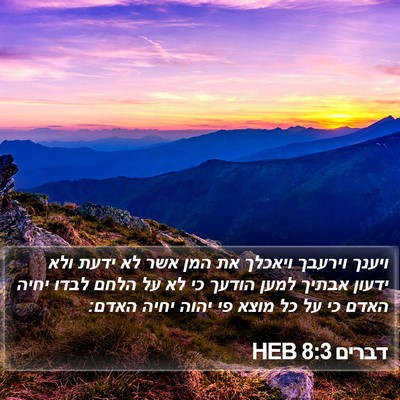 דברים 8:3 HEB Bible Verse Image