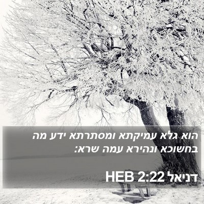 דניאל 2:22 HEB Bible Verse Image