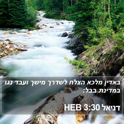 דניאל 3:30 HEB Bible Verse Image