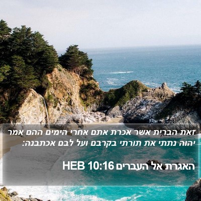 האגרת אל העברים 10:16 HEB Bible Verse Image