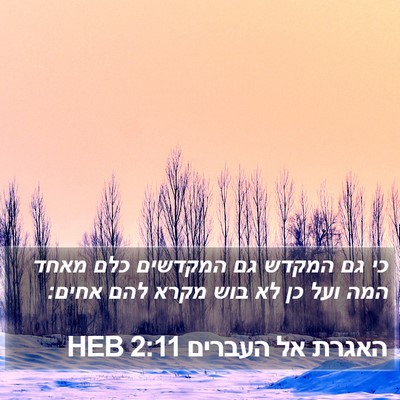 האגרת אל העברים 2:11 HEB Bible Verse Image